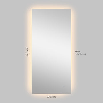 Nora Rectangular Frameless Anti-Fog Aluminum Back-lit Tri-color LED Bathroom Vanity Mirror with Smart Touch Control - JONATHAN Y